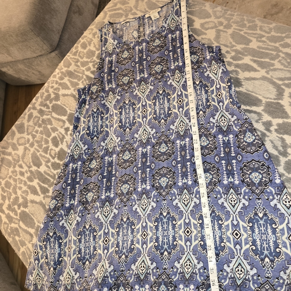 RACHAEL ZOE Blue Patterned Sleeveless Dress